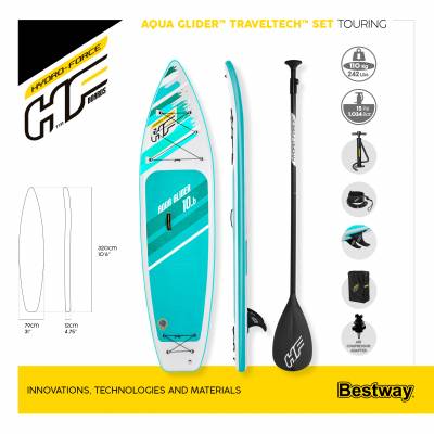 Deska SUP Aqua Glider Traveltech Set 320x79x12 cm - Bestway 65347
