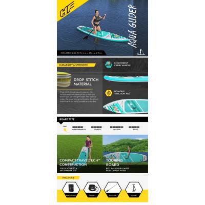 Deska SUP Aqua Glider Traveltech Set 320x79x12 cm - Bestway 65347