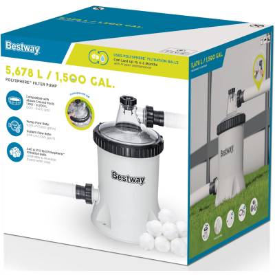 Pompa filtrująca na kulki do basenu 5678 L/h + kulki Polysphere - Bestway 58870