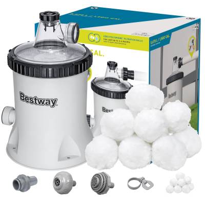 Pompa filtrująca na kulki do basenu 5678 L/h + kulki Polysphere - Bestway 58870