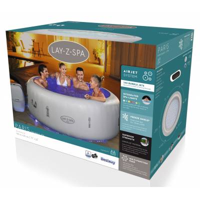 FULL ZESTAW DMUCHANE JACUZZI SPA PARIS 196x66 cm - BESTWAY 60013