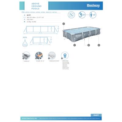 Ogrodowy basen stelażowy 366x201x66 cm - Bestway 561FT