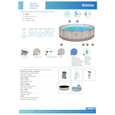 10w1 Basen stelażowy Steel Pro MAX 396x107 cm - BESTWAY 561FY