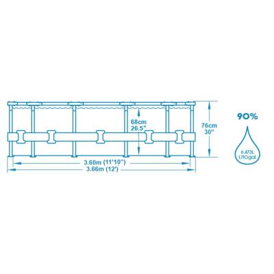 7w1 Basen stelażowy Pro MAX 366x76 cm - Bestway 56416