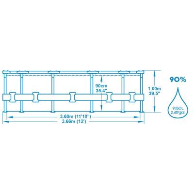 8w1 Basen stelażowy PRO MAX 366x100 cm - Bestway 56418