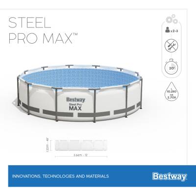 12w1 Basen stelażowy Pro MAX 366x122 cm - Bestway 56420