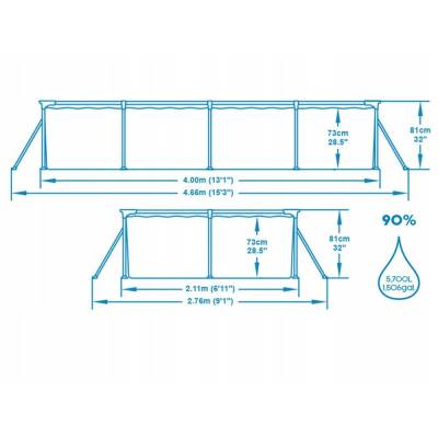 7w1 Basen ogrodowy stelażowy 400x211x81 cm - Bestway 56424