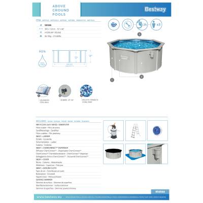 11w1 basen całoroczny HYDRIUM 305x122 cm - Bestway 56566