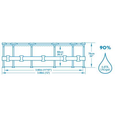 7w1 BASEN STELAŻOWY STEEL PRO 366x76 cm - BESTWAY 56681