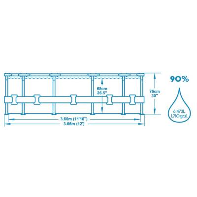 11w1 BASEN STELAŻOWY STEEL PRO 366x76 cm - BESTWAY 56706