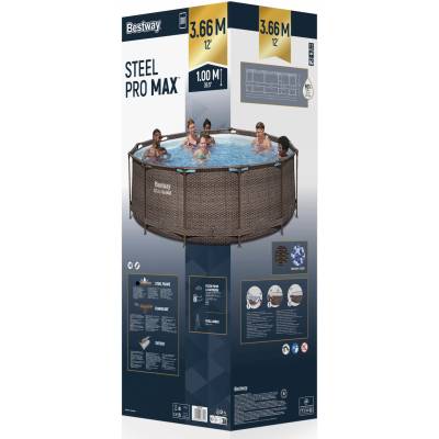 8w1 Basen stelażowy PRO MAX 366x100 cm - Bestway 56709