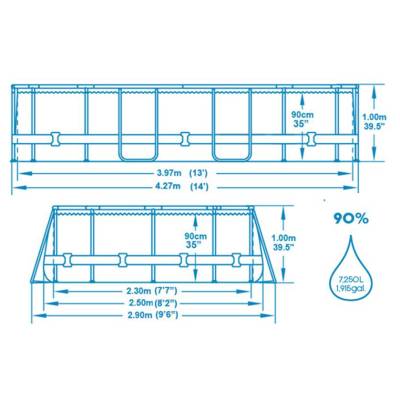 12w1 BASEN OGRODOWY STONE VISTA 427x250x100 cm - BESTWAY 56714