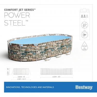 9w1 Basen ogrodowy Comfort Jet LED 610x366x122 cm - Bestway 56719
