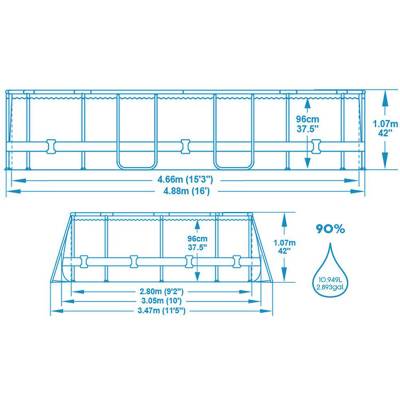 9w1 Basen ogrodowy Pro MAX 488x305x107 cm - Bestway 56946