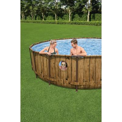 10w1 BASEN OGRODOWY RATAN Z OKNAMI SWIM VISTA 549x122 cm - Wood Design - BESTWAY 56977