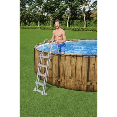 10w1 BASEN OGRODOWY RATAN Z OKNAMI SWIM VISTA 549x122 cm - Wood Design - BESTWAY 56977