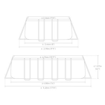 10w1 Basen stelażowy PRISM 488x244x107 cm - Intex 26792