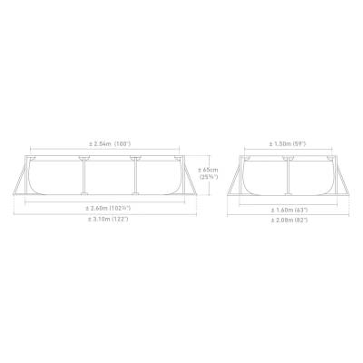 Basen ogrodowy stelażowy 260x160x65 cm - Intex 28271