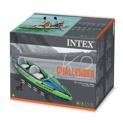 KAJAK CHALLENGER K2 + ALUMINIOWE WIOSŁA I POMPKA - INTEX 68306