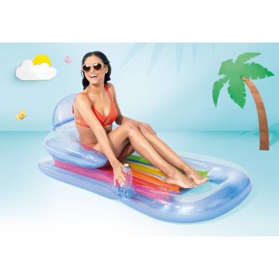 Dmuchany materac plażowy - niebieski - 160x85 cm - Intex 58802