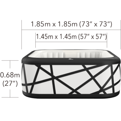 Dmuchane jacuzzi spa SOHO 185x185x68 cm 6 os. P&P O3 - MSpa P-SH069